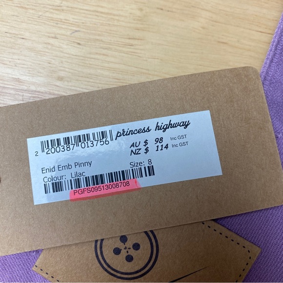 PRINCESS HIGHWAY Enid Lilac Floral Embroidered Overall Pinafore Pinny Dress Sz 8 - Picture 9 of 13